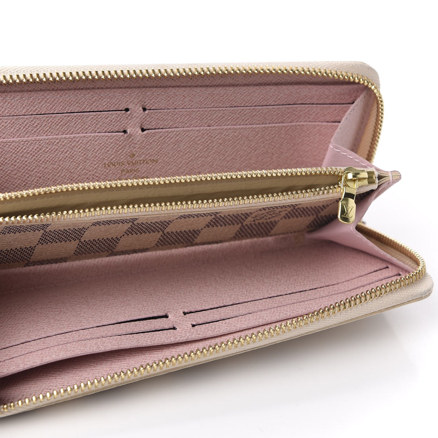 Damier Azur Clemence Wallet Rose Ballerine