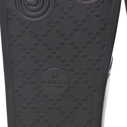 Gucci X SEGA Supreme Canvas GUCCY Stars Womens Slide Sandals 39 Black Gold 6 of 9