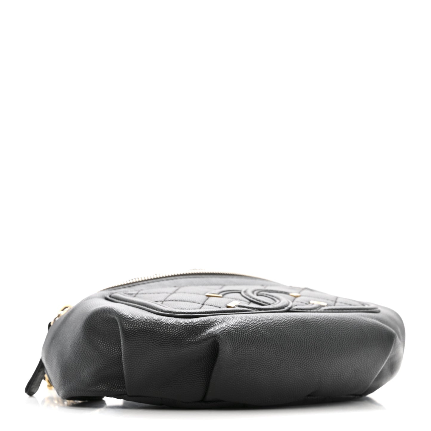 Caviar Quilted Filigree Waist Bag Black