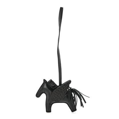 Hermes Milo Lambskin Matte Alligator Touch Grigri Rodeo Pegase Horse Bag Charm PM Black 1 of 5