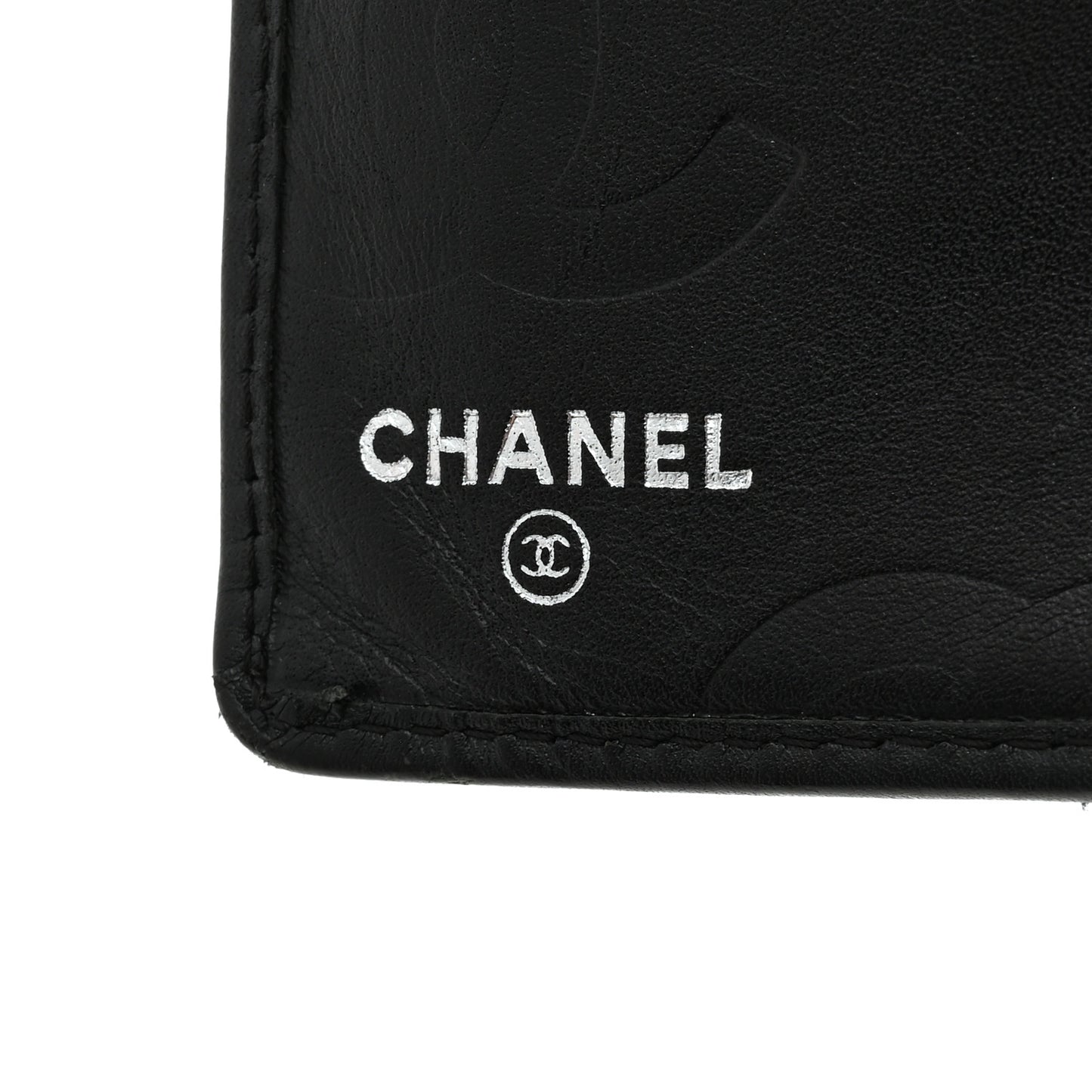Calfskin Quilted Cambon Yen Wallet Black