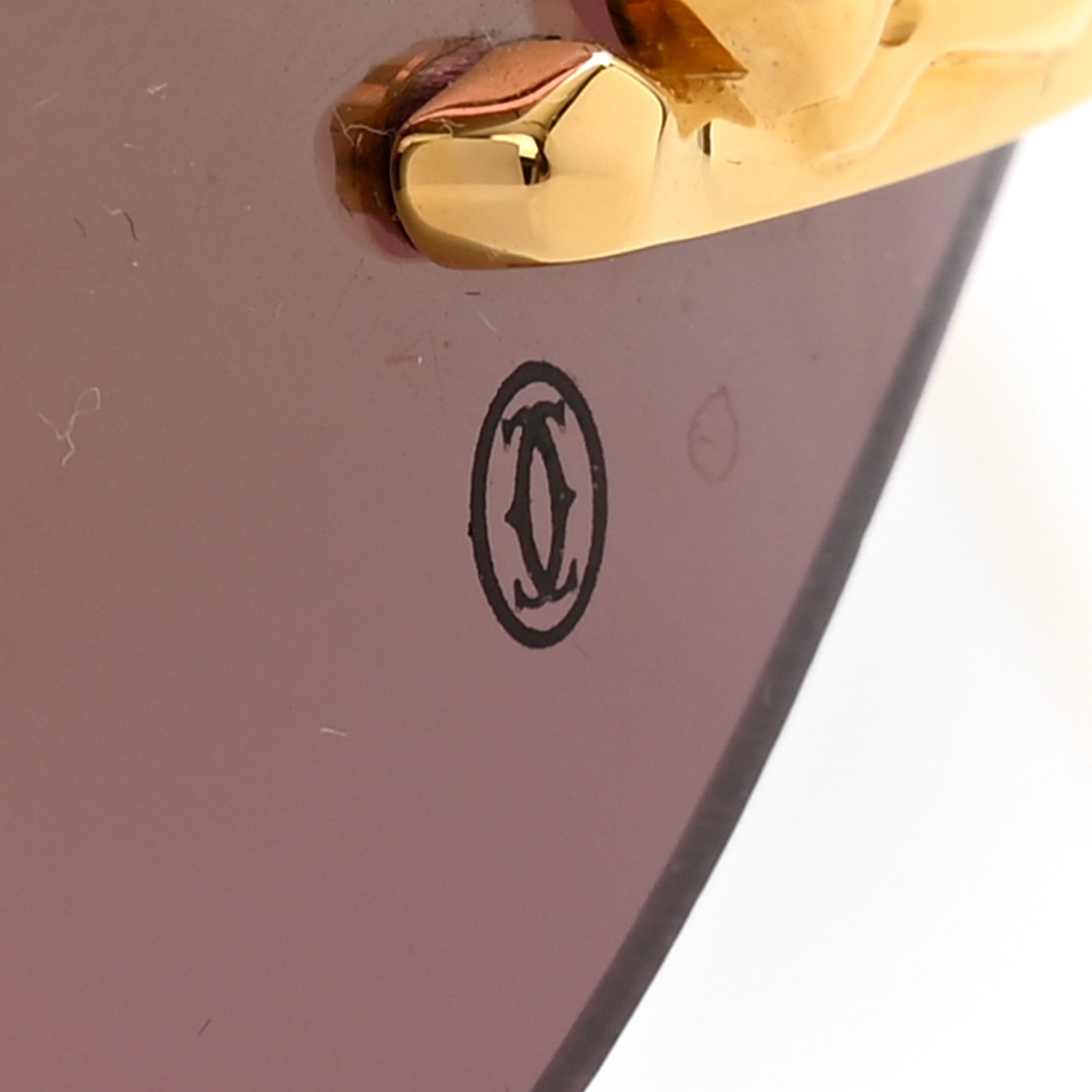 Cartier Panthere De Cartier Rimless Sunglasses Gold 7 of 7