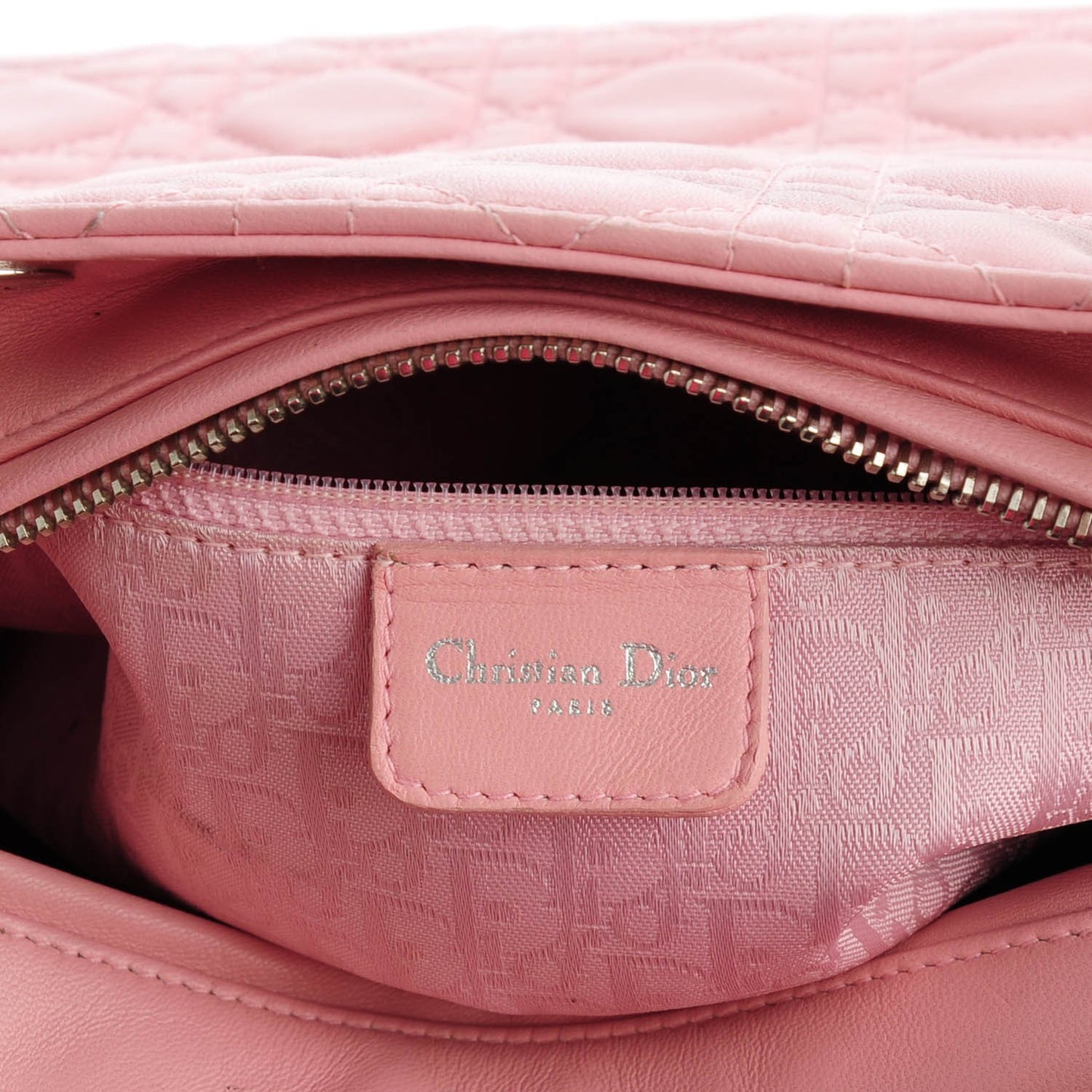 Lambskin Cannage Medium Lady Dior Pink