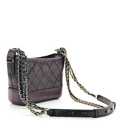Chanel Iridescent Aged Calfskin Quilted Small Gabrielle Hobo Black 2 of 11