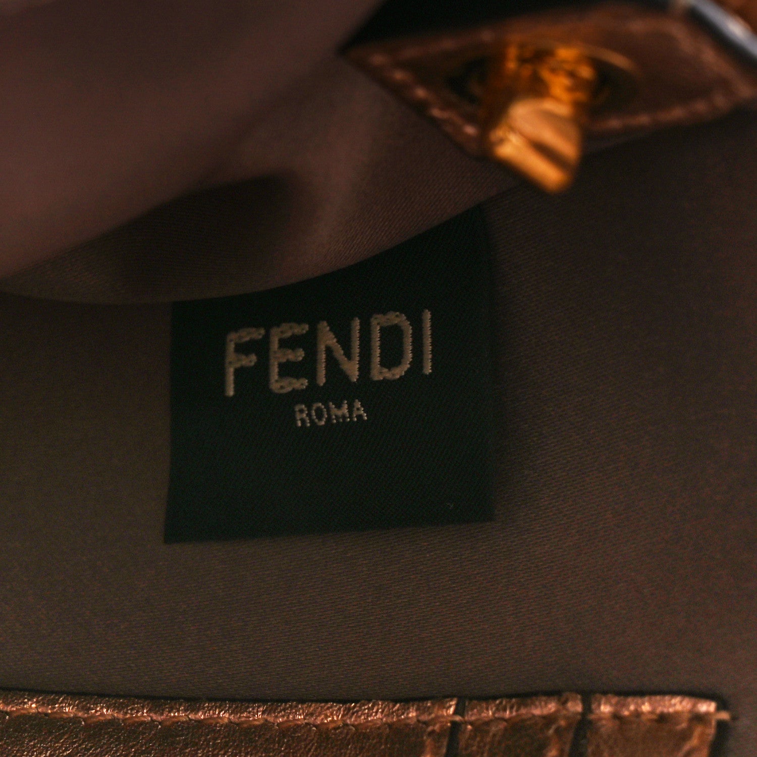 Fendi Satin Paillettes Catalan Mirror Mini Baguette 1997 Antico Rame 7 of 12