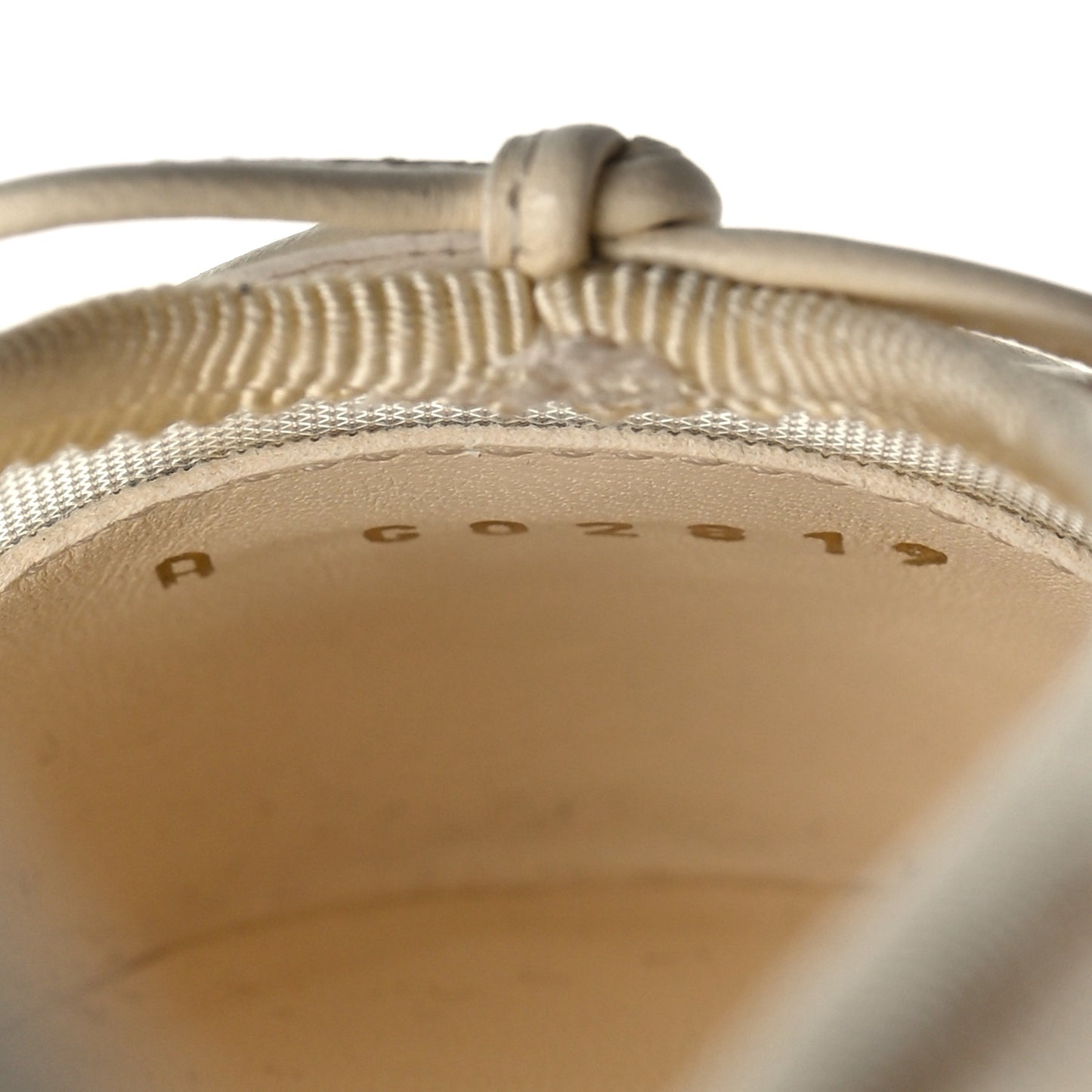 Mesh Grosgrain Cap Toe Ballerina Flats 36.5 Ivory