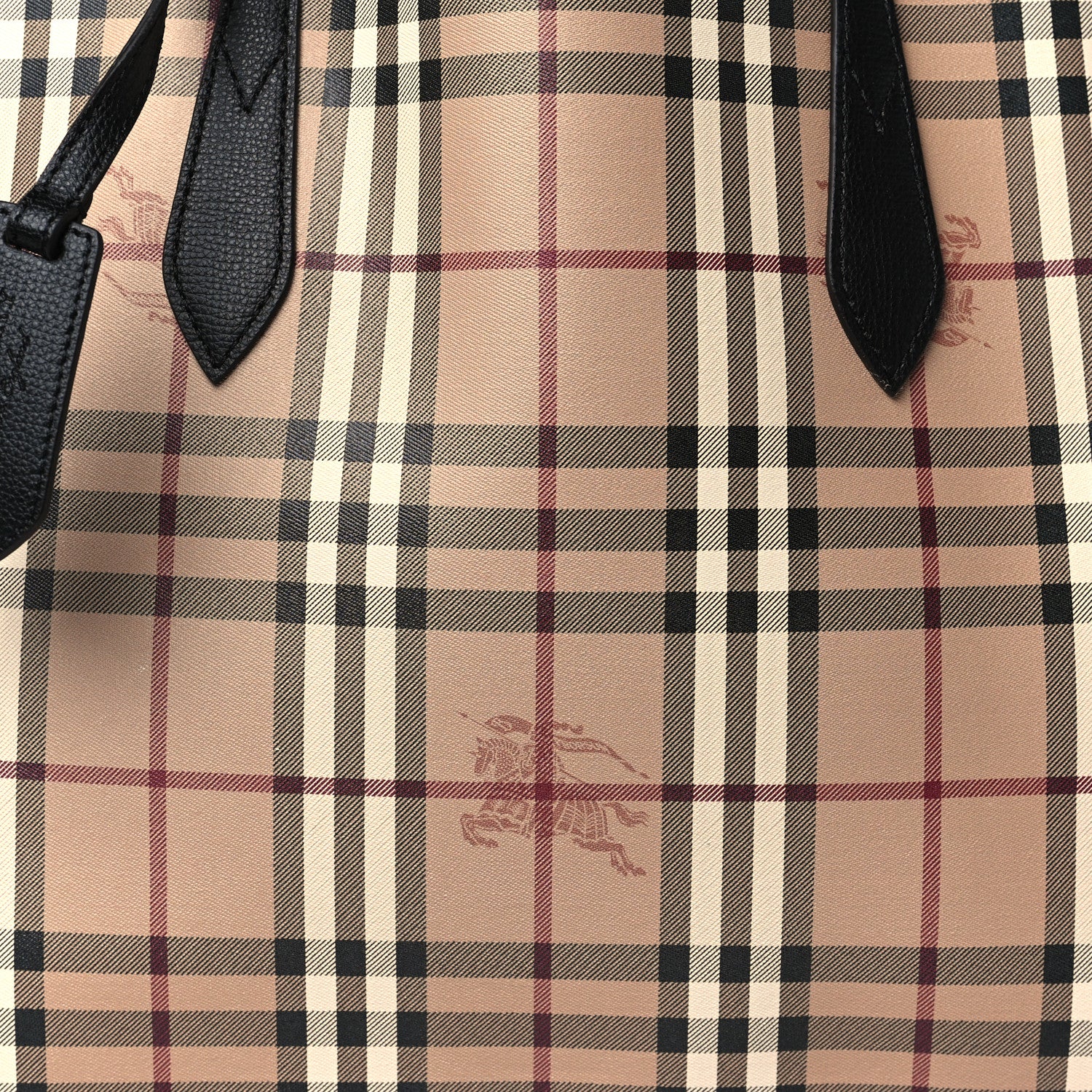 Burberry Grainy Calfskin Haymarket Check Small Reversible Tote Black 10 of 16