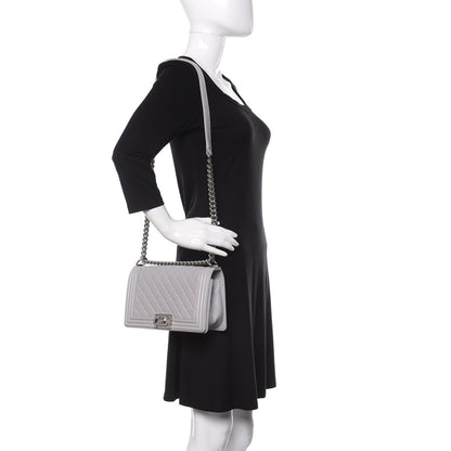 Chanel Calfskin Quilted Medium Boy Flap Grey 2 of 10