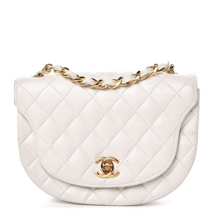 Chanel Lambskin Quilted Mini Half Moon Flap White 1 of 12