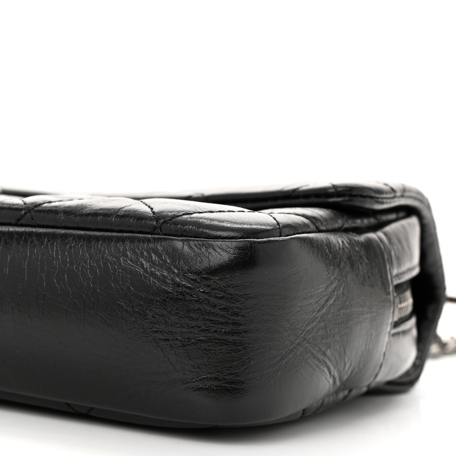 Chanel Glazed Calfskin Quilted Medium Duo Color Flap Black 10 of 12