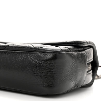Chanel Glazed Calfskin Quilted Medium Duo Color Flap Black 10 of 12