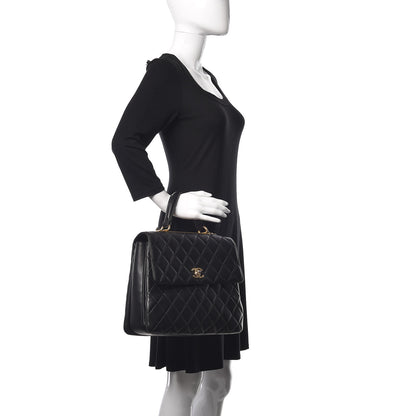 Chanel Lambskin Quilted Large Trendy CC Dual Handle Flap Bag Black 2 of 23