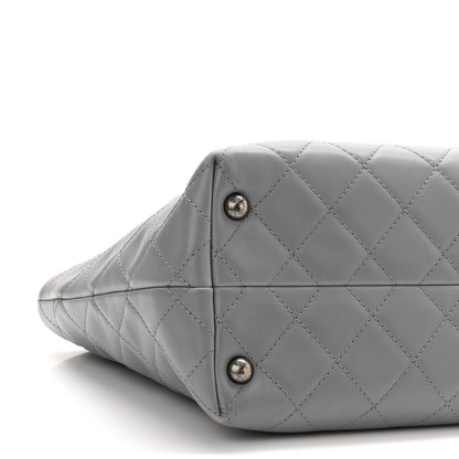 Chanel Calfskin Quilted Small Shopping In Chains Tote Grey 8 of 11