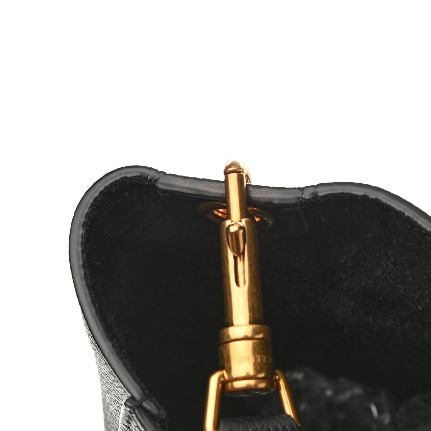 Soft Grained Calfskin Sangle Bucket Bag Black