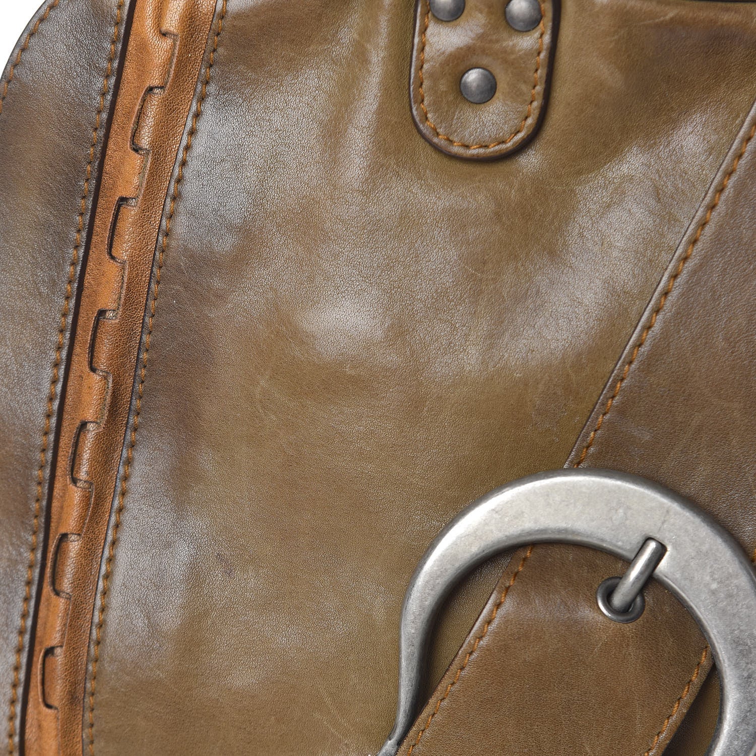 Christian Dior Calfskin Medium Gaucho Double Saddle Bag Brown 15 of 19