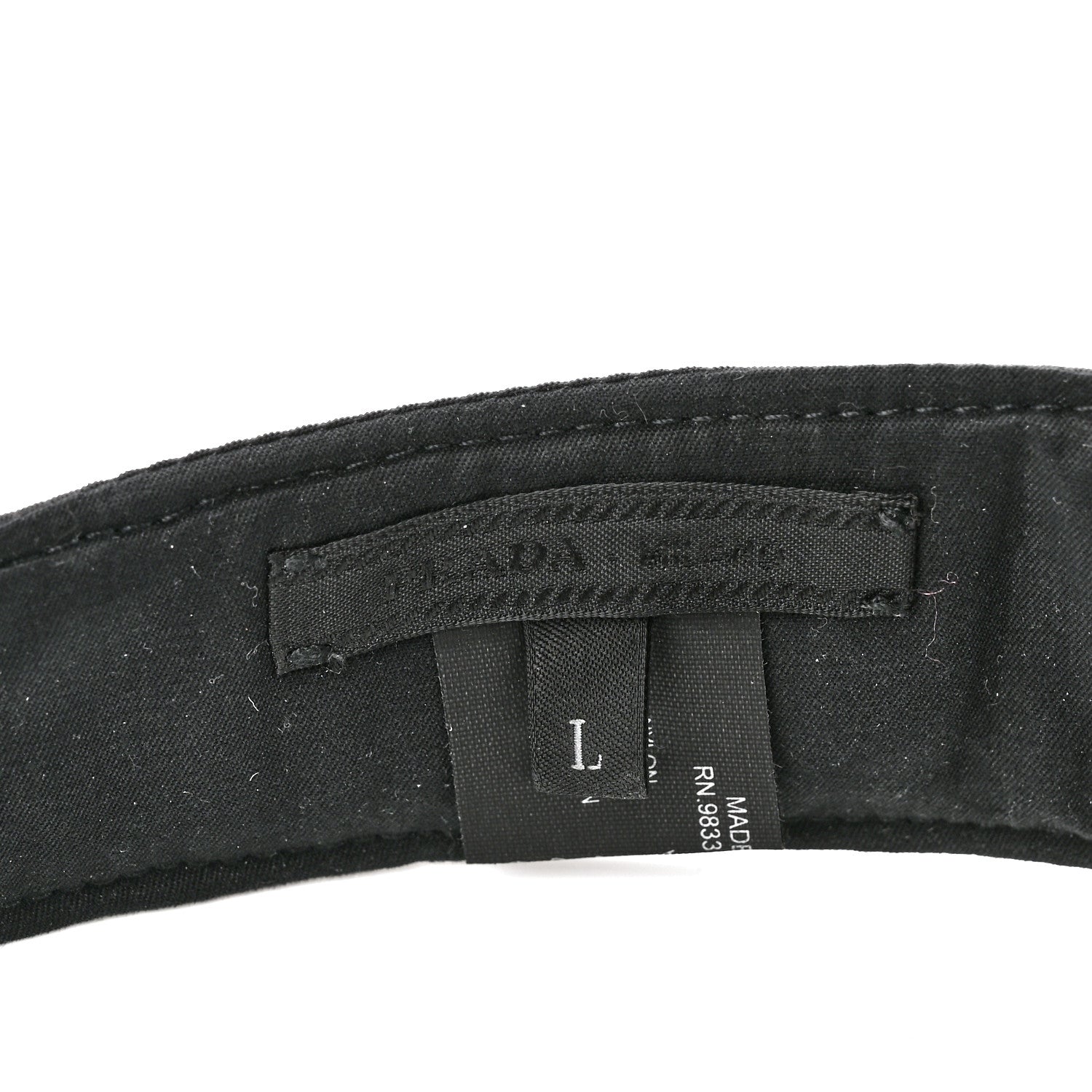 Prada Nylon Triango Metal Triangle Logo Mens Visor L Black 8 of 9
