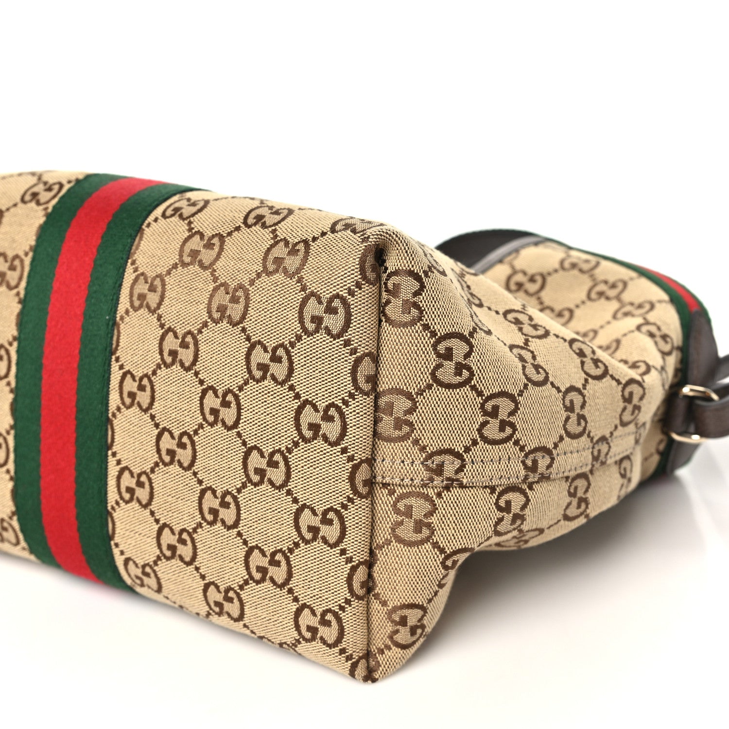 Gucci Monogram Web Small Giglio Tote Beige Dark Brown 10 of 10