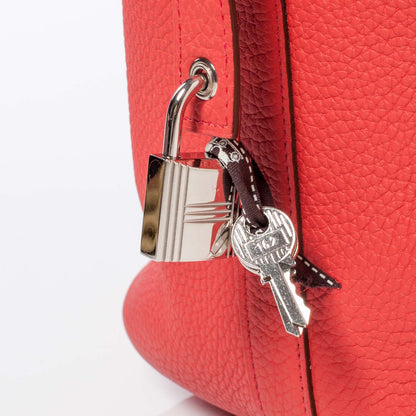 Hermes Taurillon Clemence Picotin Lock TGM Bougainvillier 5 of 10