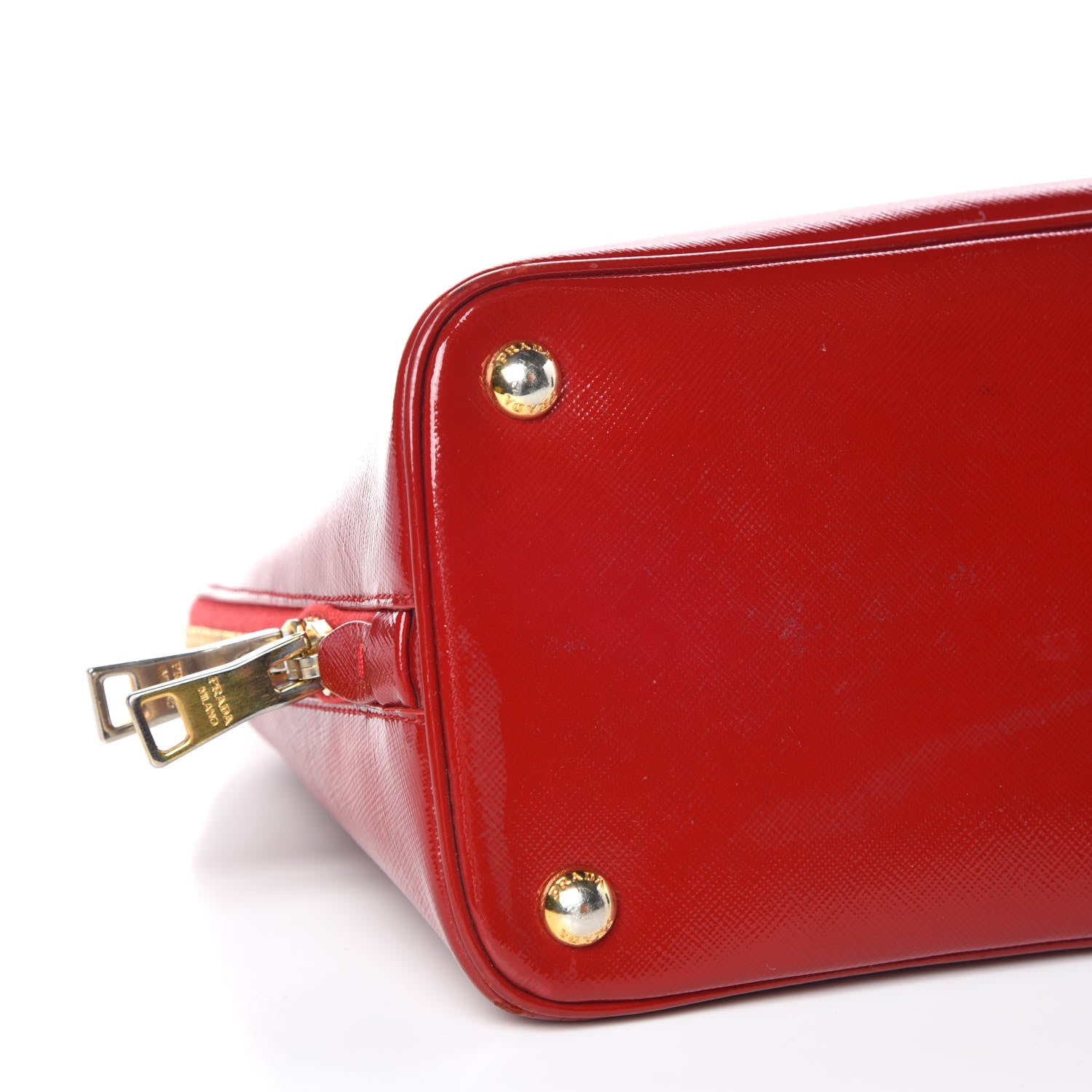 Prada Saffiano Vernice Medium Promenade Tote Rosso 5 of 13