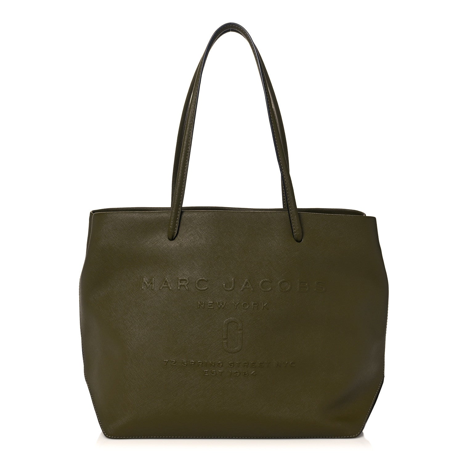 Marc Jacobs Calfskin Embossed Logo East West Shopper Tote Olive Geen 1 of 13