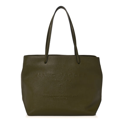Marc Jacobs Calfskin Embossed Logo East West Shopper Tote Olive Geen 1 of 13