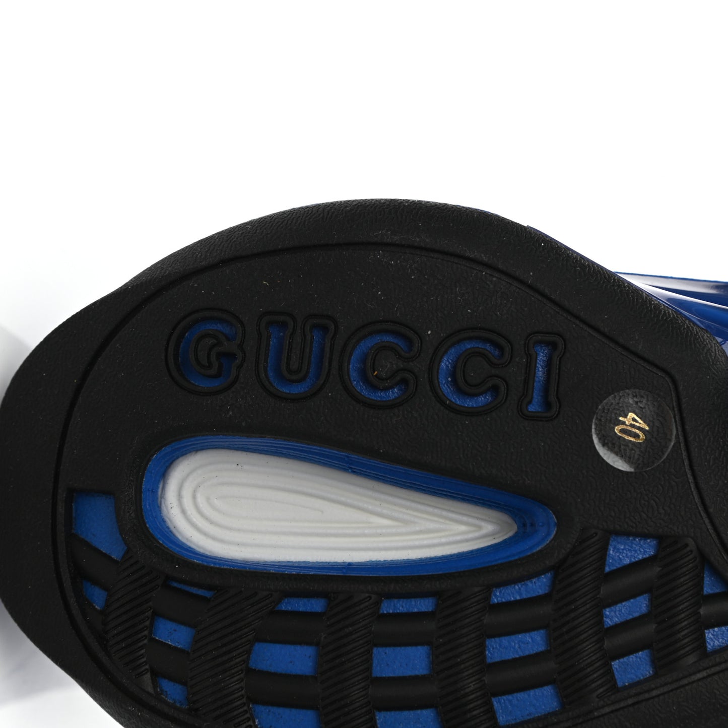 Technical Knit Fabric Waves GG Monogram Womens Gucci Run Sneakers 40 Great White Bright Splash Thunder Grey Sky