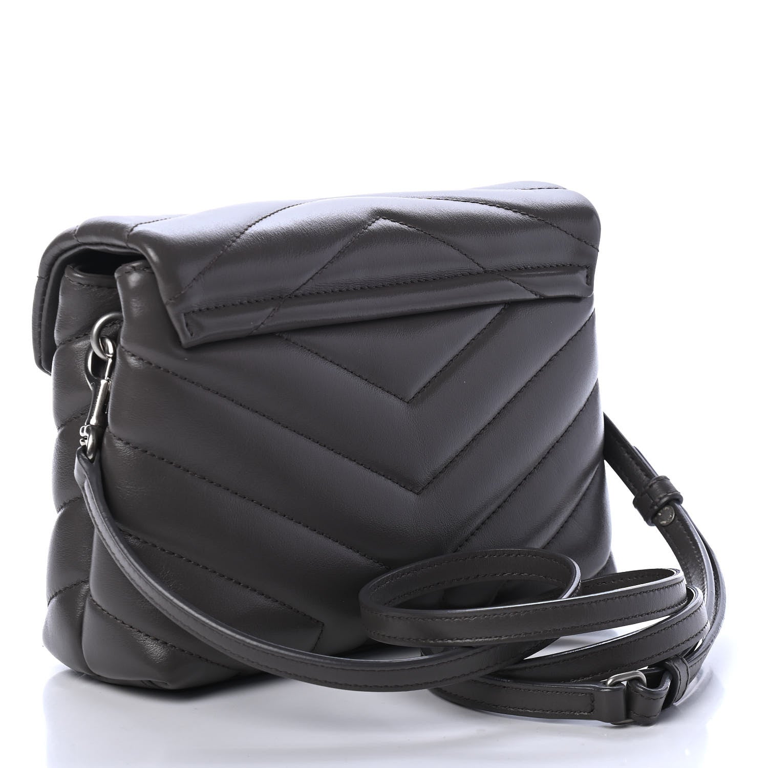 Saint Laurent Calfskin Y Quilted Monogram Toy Loulou Crossbody Bag Earth 2 of 4