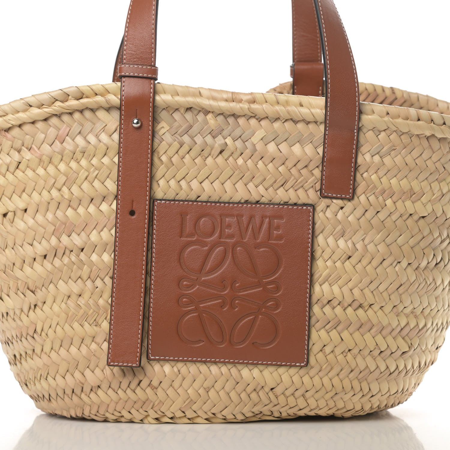 Loewe Raffia Basket Tote Bag Natural Tan 7 of 9
