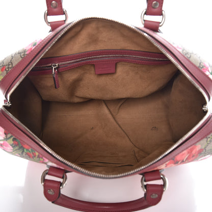 Gucci GG Supreme Monogram Blooms Medium Boston Beige Multicolor Dry Rose 5 of 13