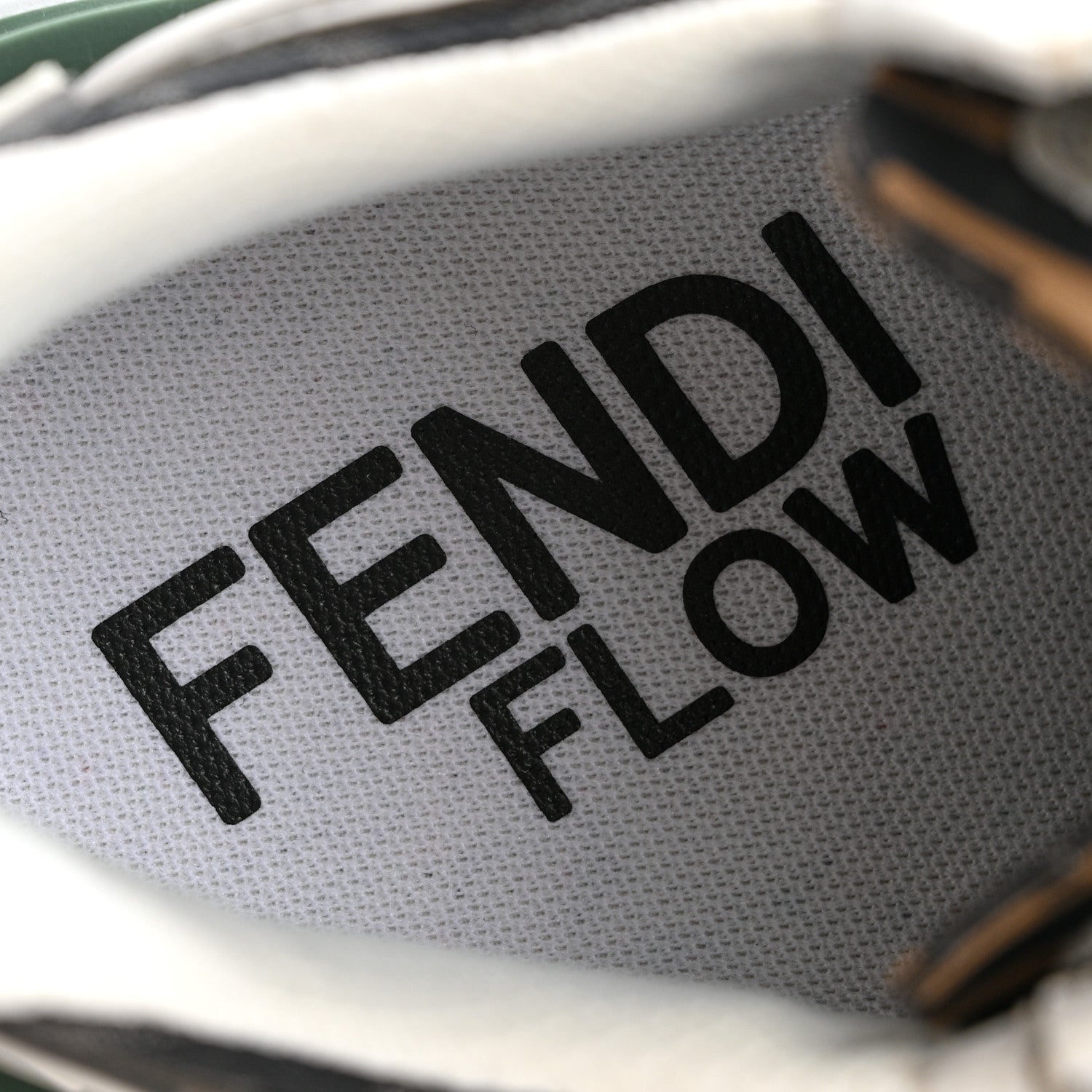 Fendi Vitello Fabric Jacquard FF Mens Fendi Flow Low Top Sneakers 9 Ultra White Grigio Black Argilla 8 of 13