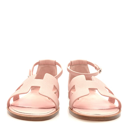 Hermes Epsom Santorini Sandals 38 Rose Porcelaine 3 of 7