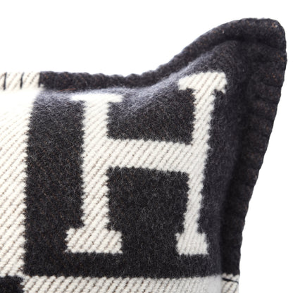 Hermes Wool Cashmere Avalon Pillow PM Ecru Gris Fonce 8 of 8