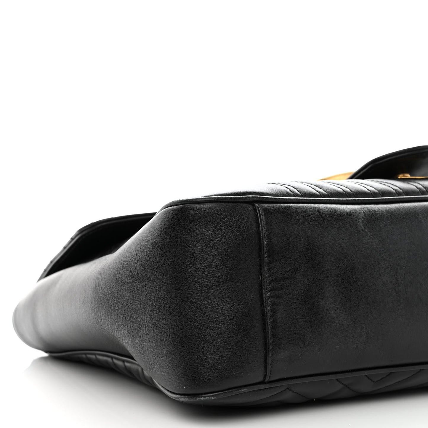 Calfskin Matelasse Large GG Marmont Shoulder Bag Black