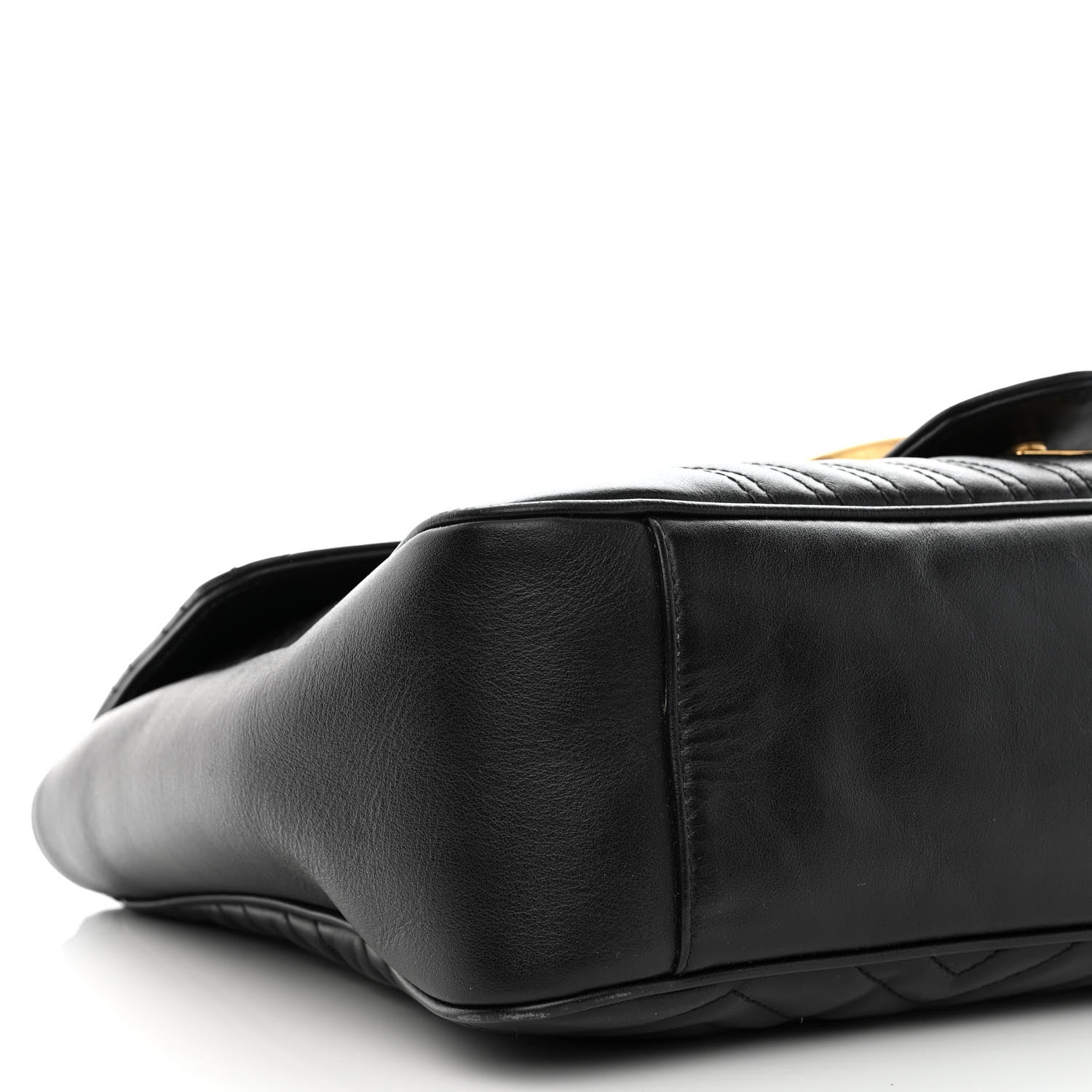 Gucci Calfskin Matelasse Large GG Marmont Shoulder Bag Black 10 of 11