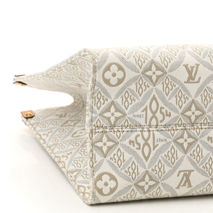 Louis Vuitton Jacquard Since 1854 Onthego MM Creme 8 of 9