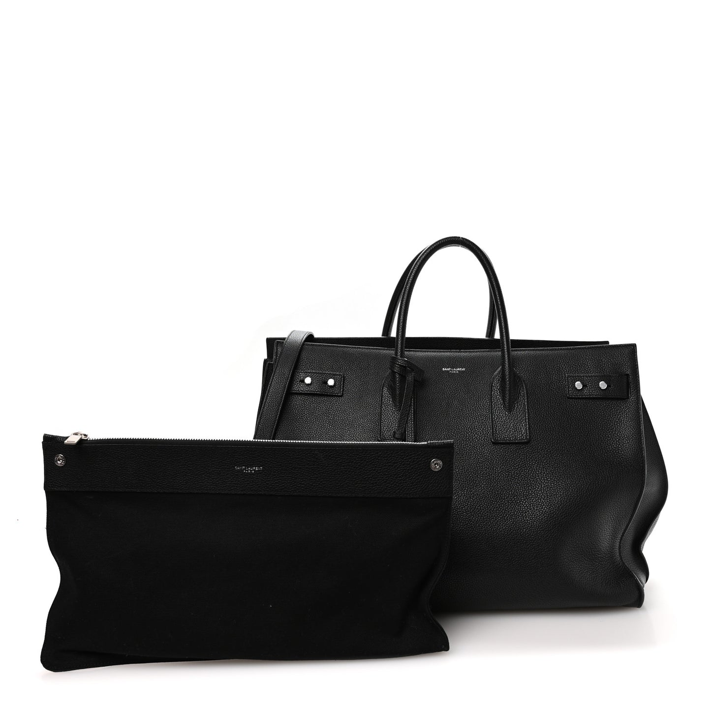 Grained Calfskin Large Souple Sac De Jour Black