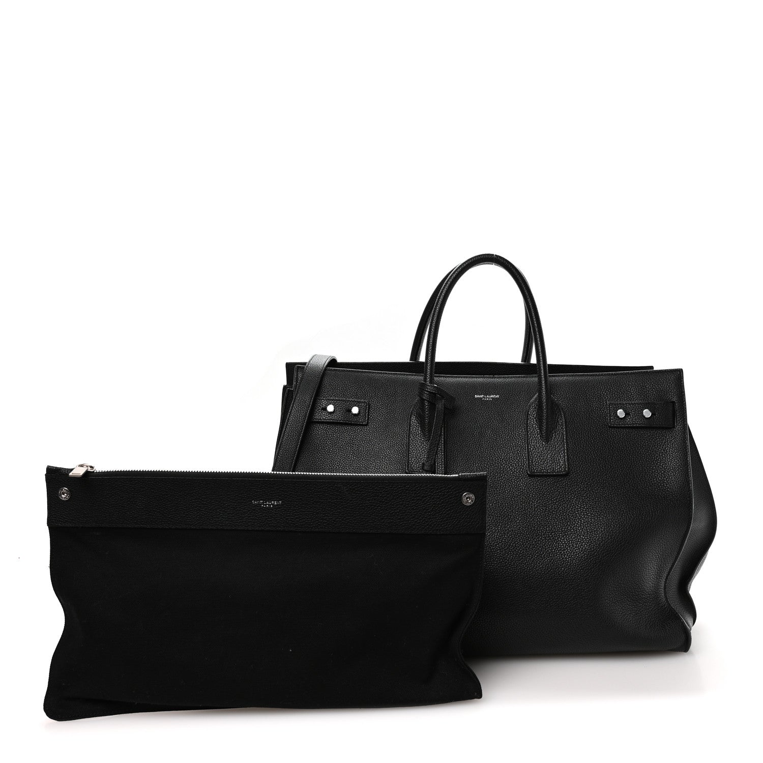 Saint Laurent Grained Calfskin Large Souple Sac De Jour Black 3 of 11