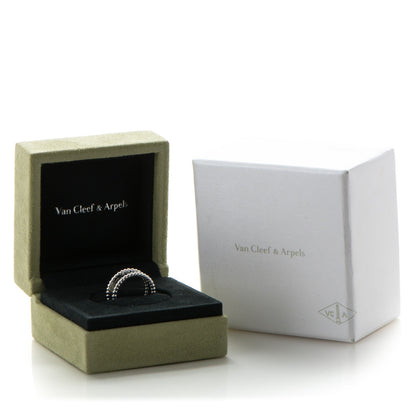 Van Cleef & Arpels 18K White Gold Perlee Signature Ring 51 5.75 5 of 5