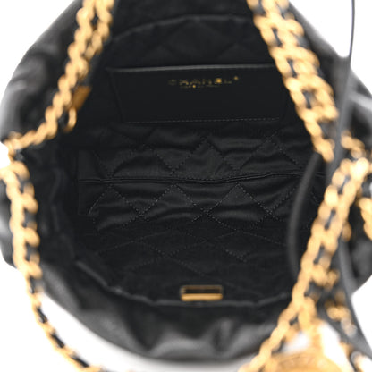 Chanel Shiny Caviar Quilted Monochrome Mini Chanel 22 Black 5 of 11