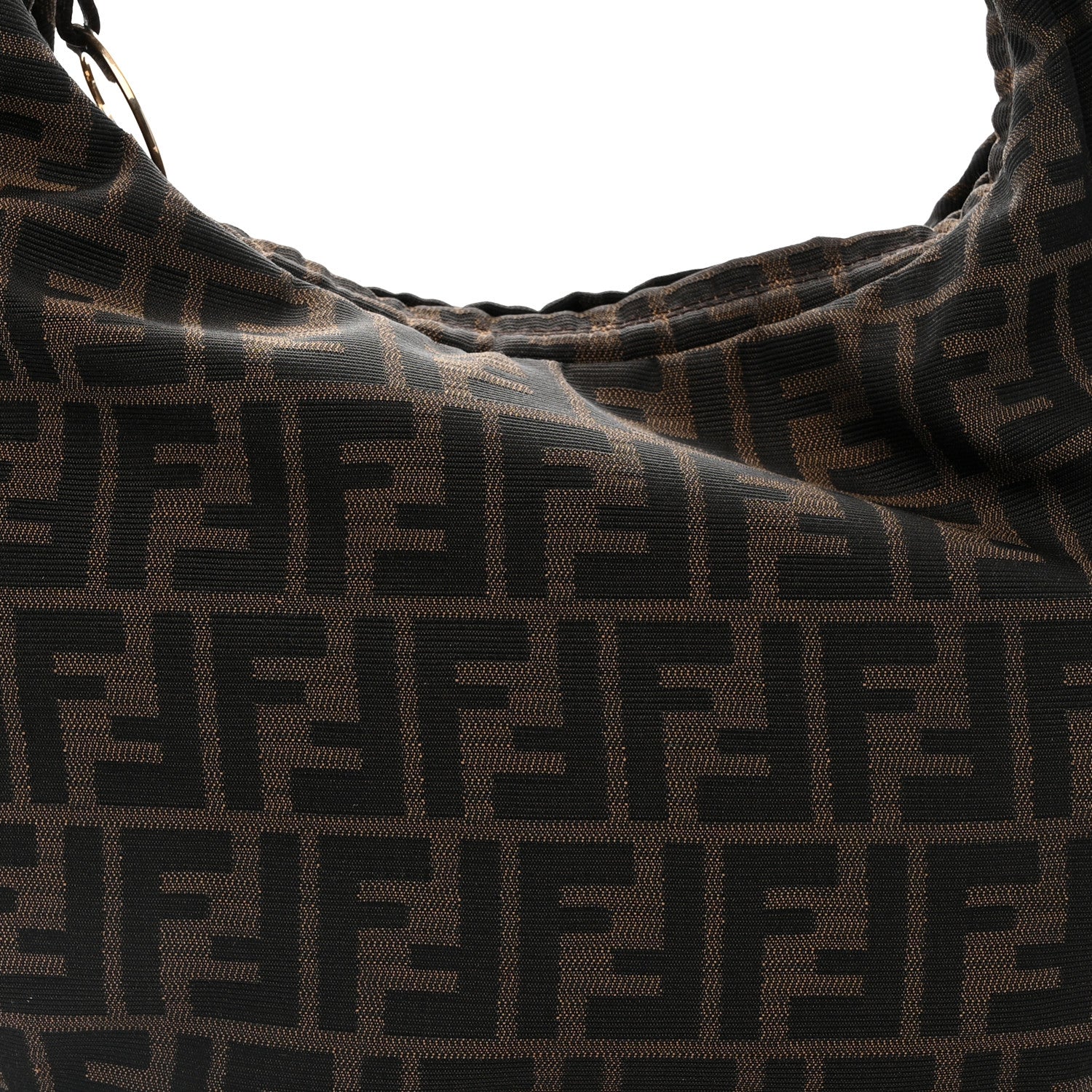 Fendi Zucca Laminated Vachetta Small Chef Hobo Tobacco 7 of 11