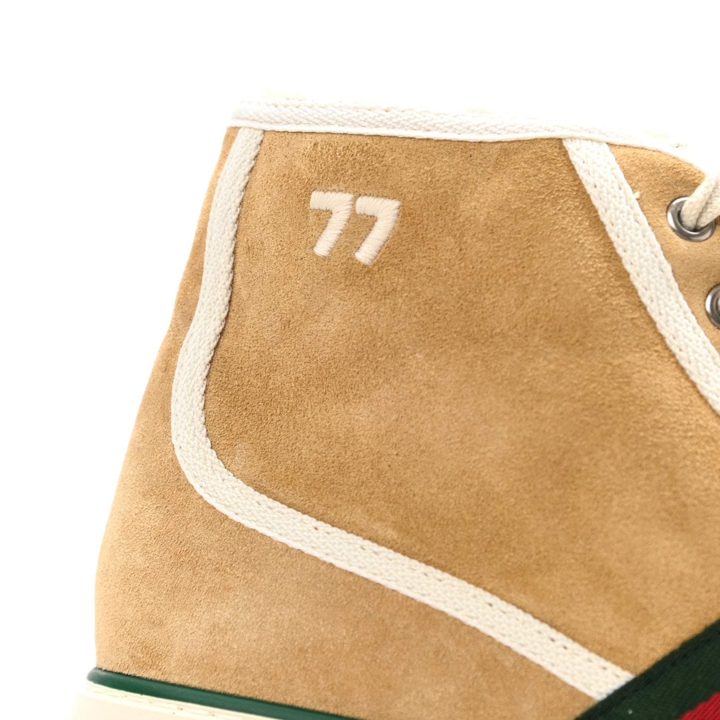 Suede Shearling Web Mens 1977 Tennis High Top Sneakers 7 Butterscotch Mystic White