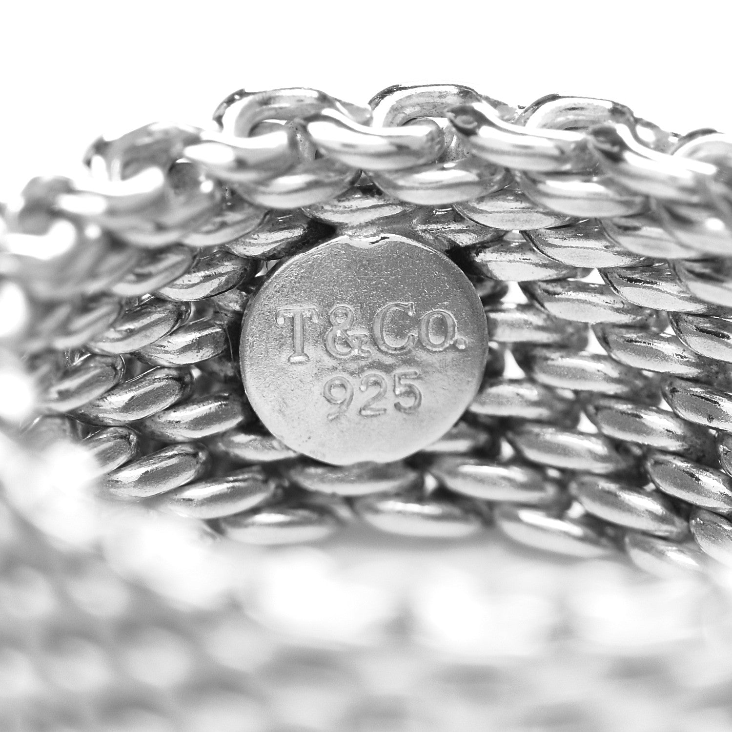 Tiffany Sterling Silver Somerset Mesh Ring 52 6 4 of 4