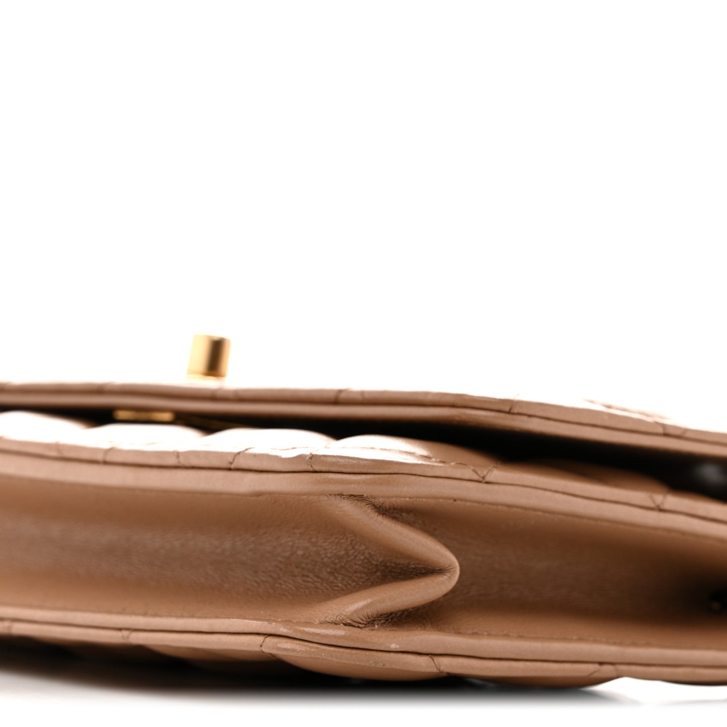 Calfskin Quilted Perfect Fit Wallet On Chain WOC Beige