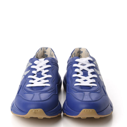 Gucci X MLB Calfskin NY Yankees Mens Rhyton Sneakers 9.5 Electric Blue 2 of 10