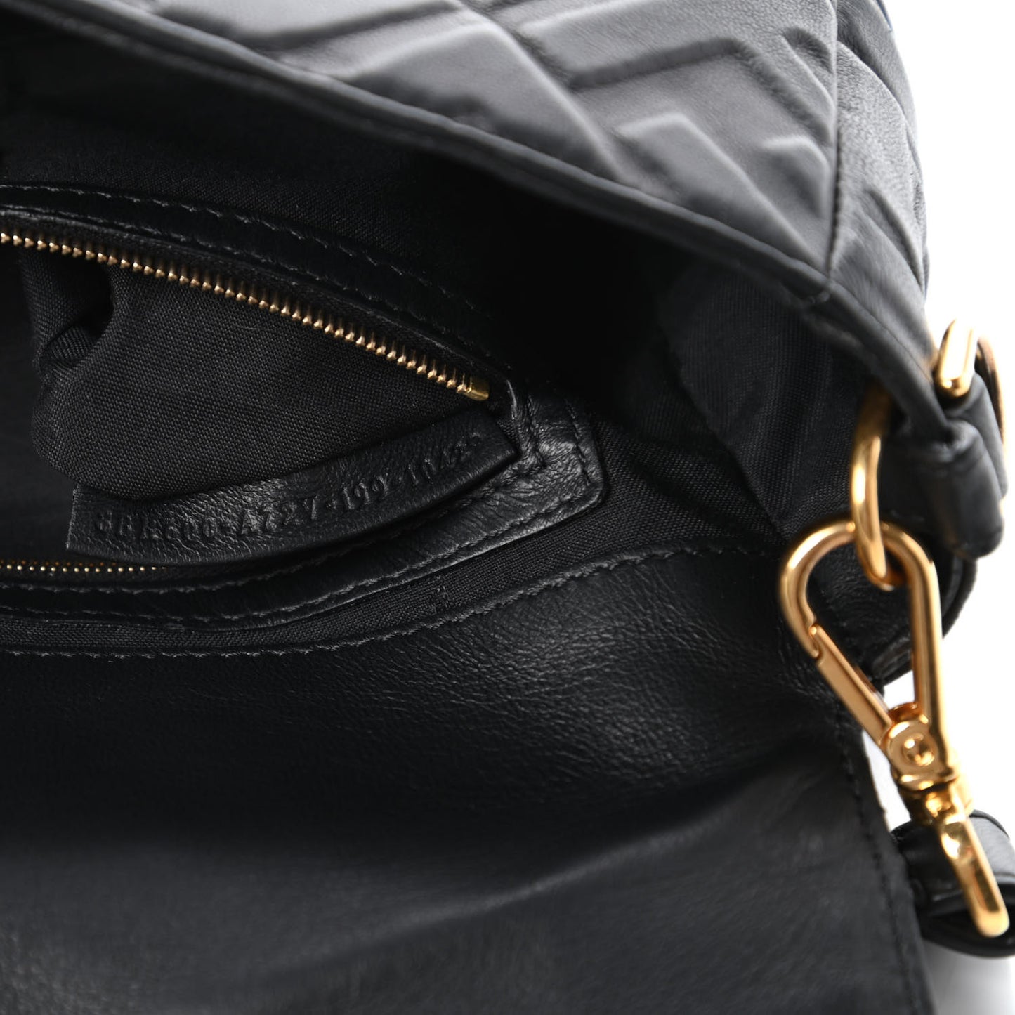 Nappa FF 1974 Embossed Baguette Black