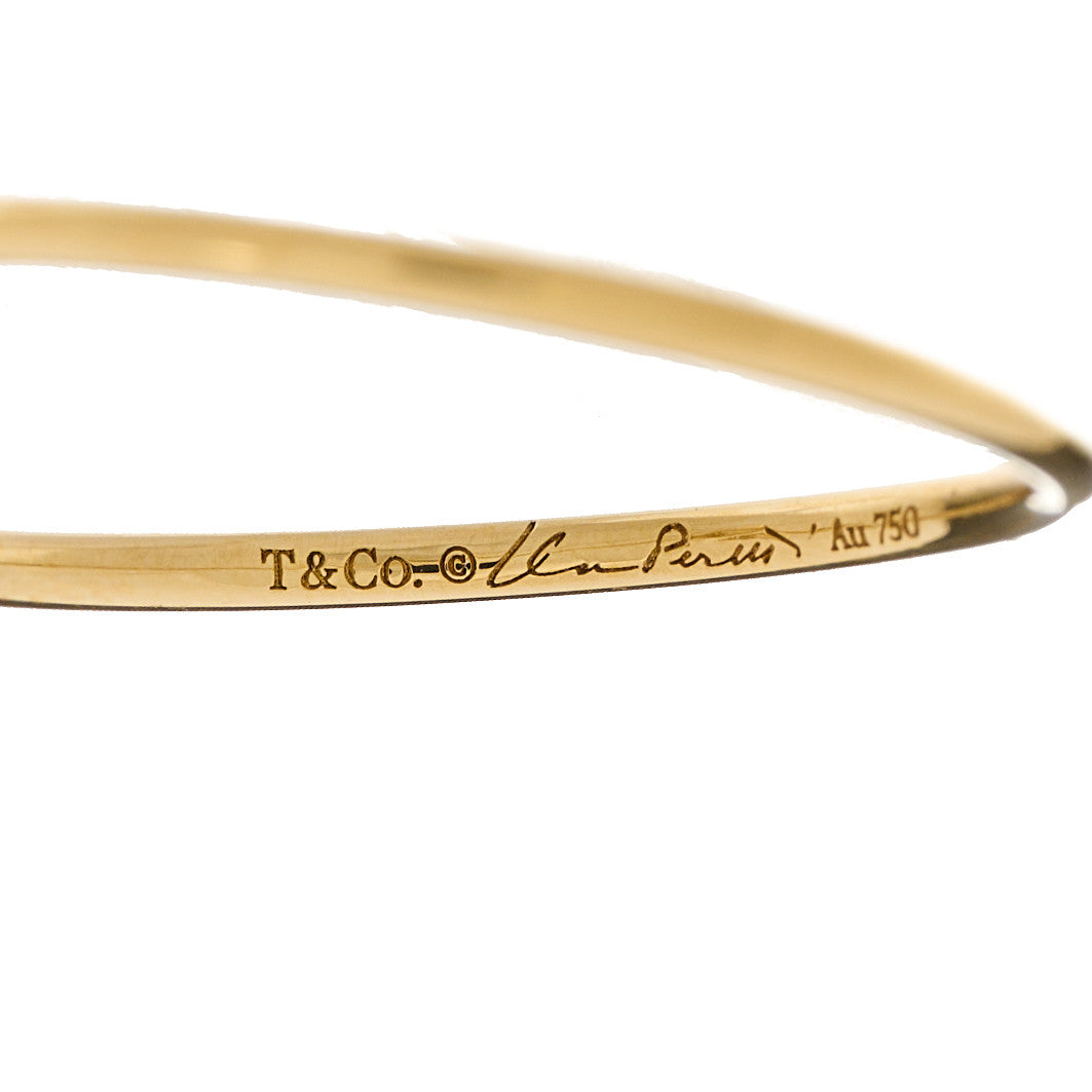 18K Yellow Gold Diamond Elsa Peretti Hoop Ring 54 6.75