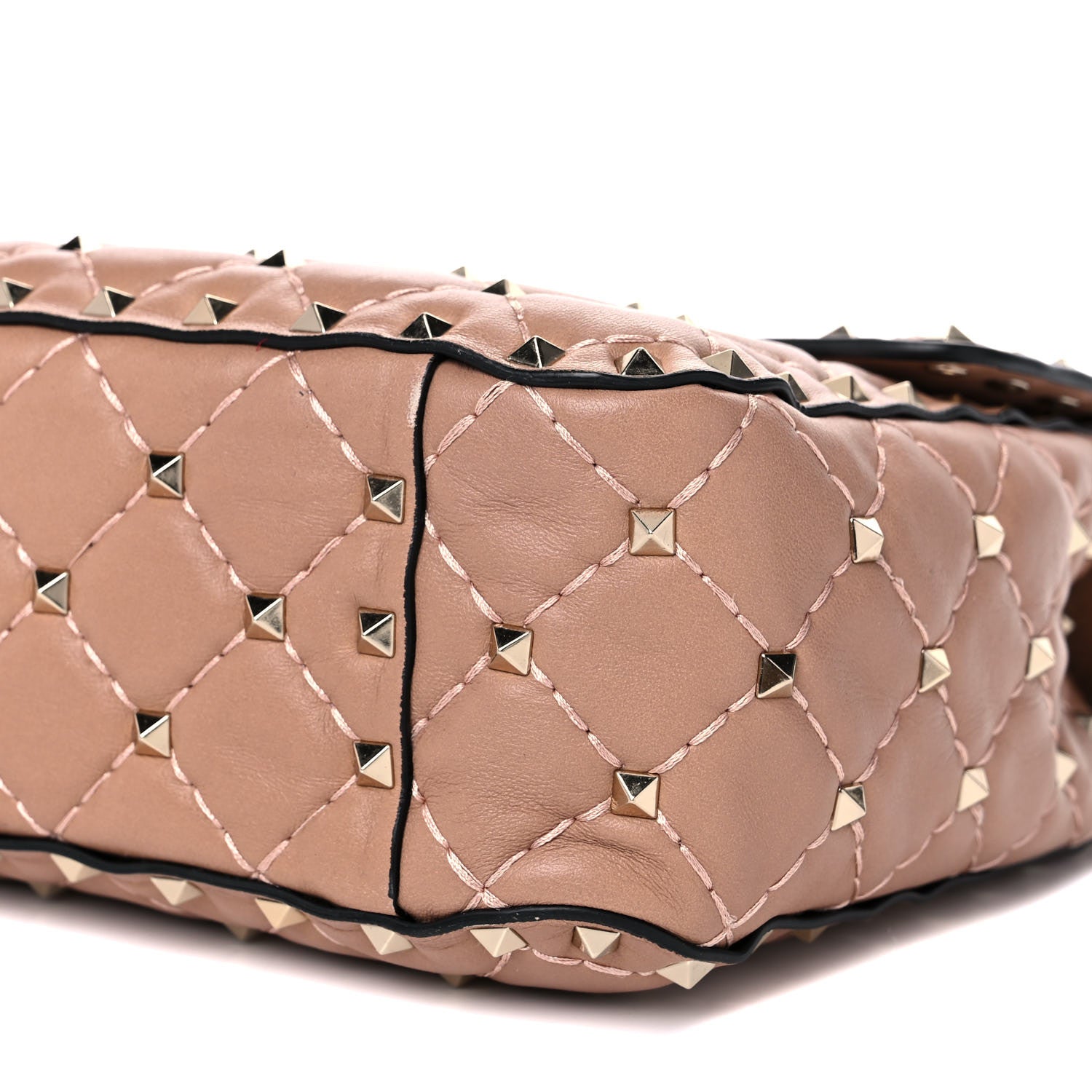 Valentino Garavani Nappa Medium Rockstud Spike Shoulder Bag Soft Noisette 8 of 13