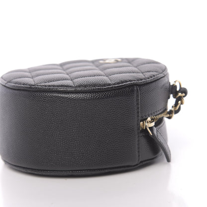 Chanel Caviar Quilted Round Clutch With Chain Black 9 of 10