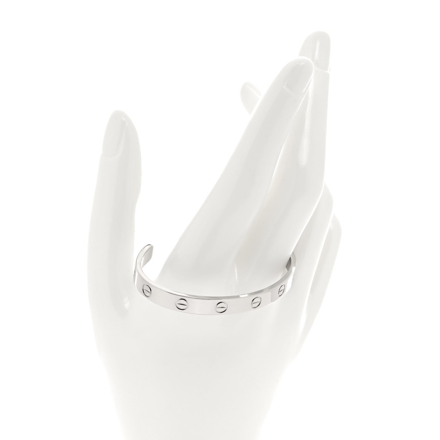 Cartier 18K White Gold LOVE Cuff Bracelet 16 4 of 8