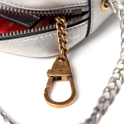 Gucci Laminated Nappa Web Trapuntata Mini GG Shoulder Bag Argento 10 of 10